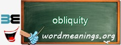 WordMeaning blackboard for obliquity